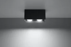 Aplique de techo QUAD negro, GU10