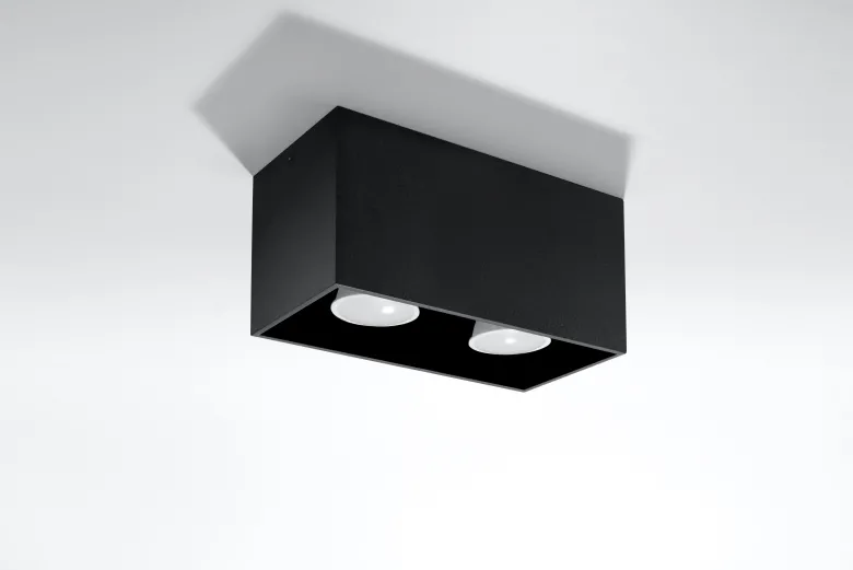 Aplique de techo QUAD negro, GU10