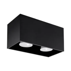 Aplique de techo QUAD negro, GU10