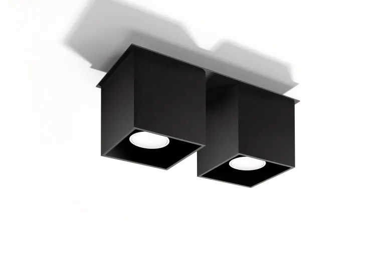 Aplique de techo QUAD 2 negro, GU10