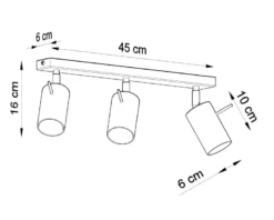 Aplique de techo RING 3 cromo, GU10