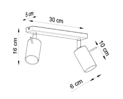Aplique de techo RING 2 gris, GU10