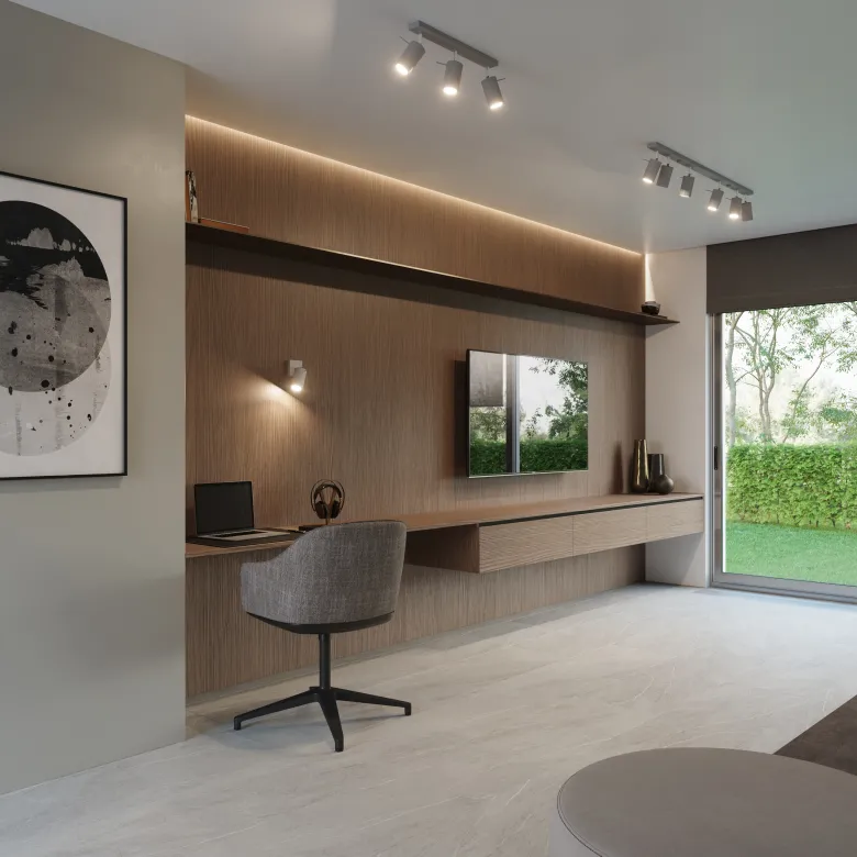 Aplique de techo RING 6L gris, GU10