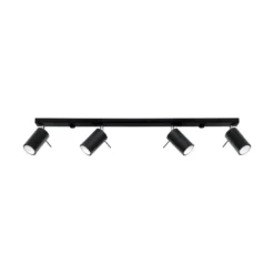 Aplique de techo RING 4L negro, GU10