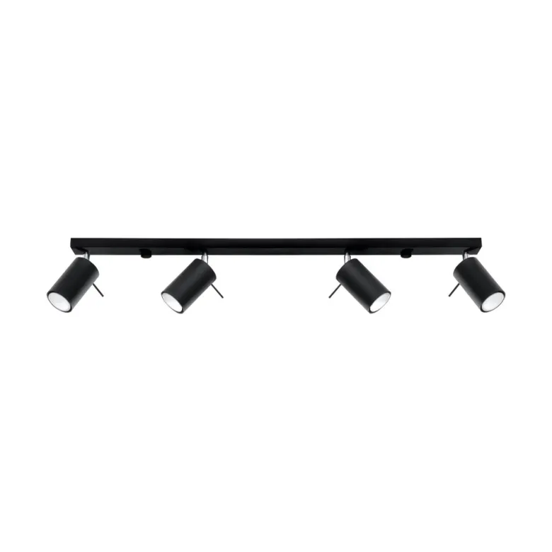 Aplique de techo RING 4L negro, GU10