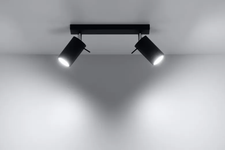 Aplique de techo RING 2 negro, GU10