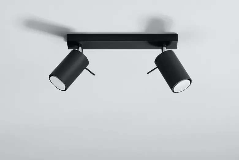 Aplique de techo RING 2 negro, GU10