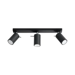 Aplique de techo RING 3 negro, GU10