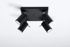 Aplique de techo RING 4 negro, GU10