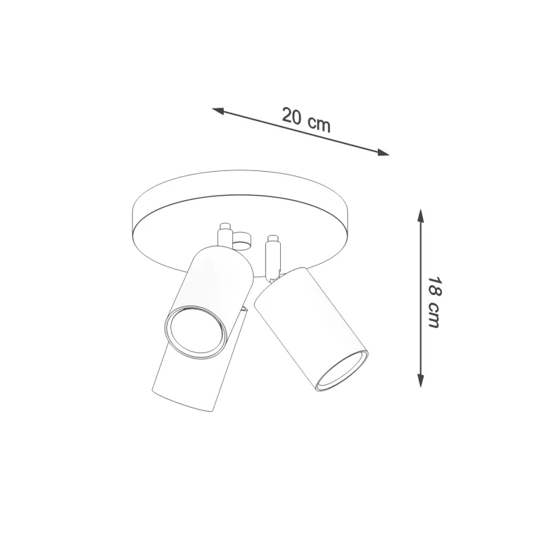 Aplique de techo RING 3P blanco, GU10