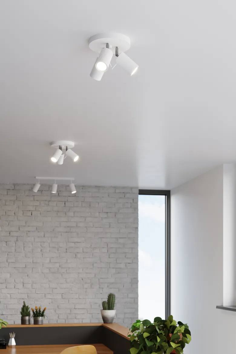 Aplique de techo RING 3P blanco, GU10
