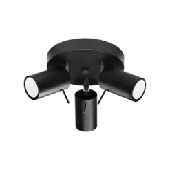 Aplique de techo RING 3P negro, GU10
