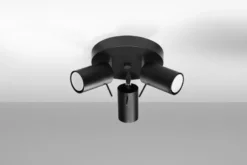 Aplique de techo RING 3P negro, GU10