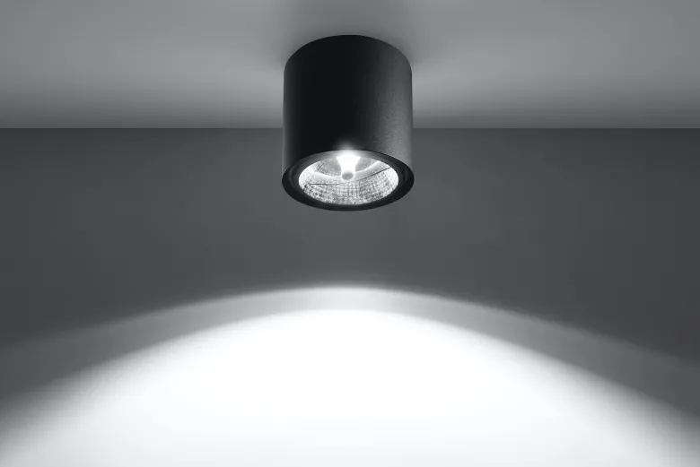 Aplique de techo TIUBE negro, GU10