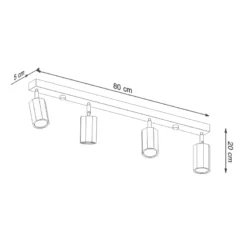 Aplique de techo ZEKE 4, roble, GU10