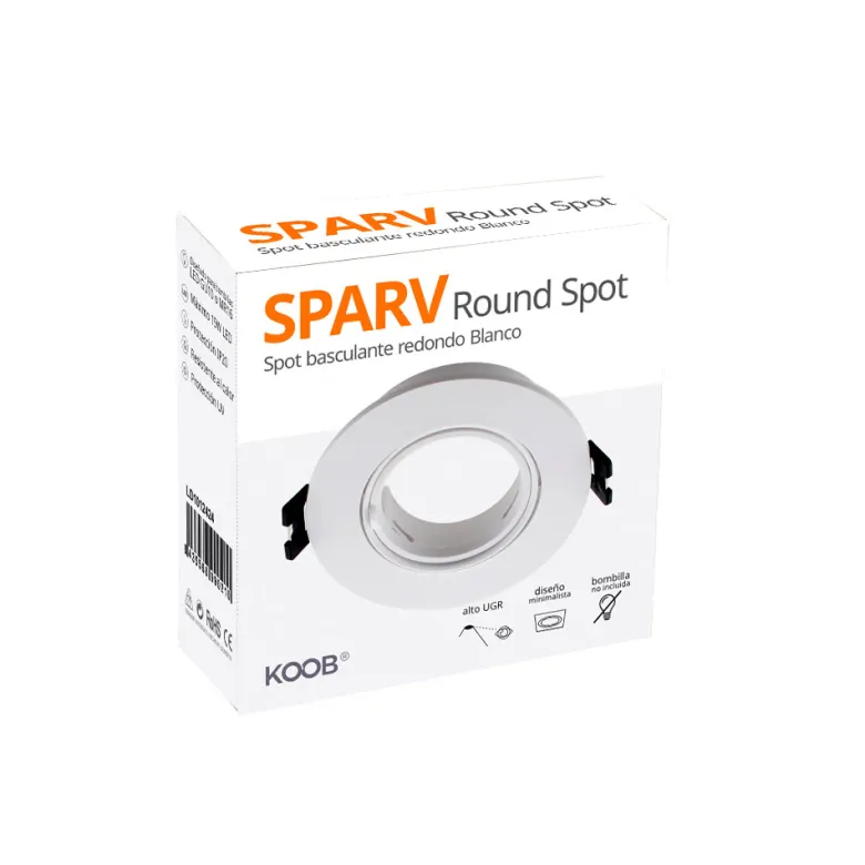 Aro Downlight SPARV Circular Basculante para Bombilla LED GU10