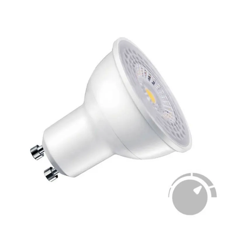 Bombilla dicroica LED GU10 SMD, 60º, 7W, Regulable
