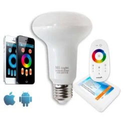 Bombilla E27 LED 9W, RGB+CW (2.4G)