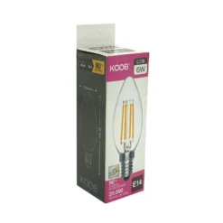 Bombilla Filamento LED Vela E14 COB 6W, Regulable