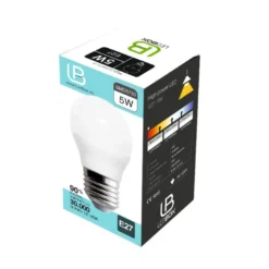 Bombilla LED E27 esférica G45, 220º, 5W