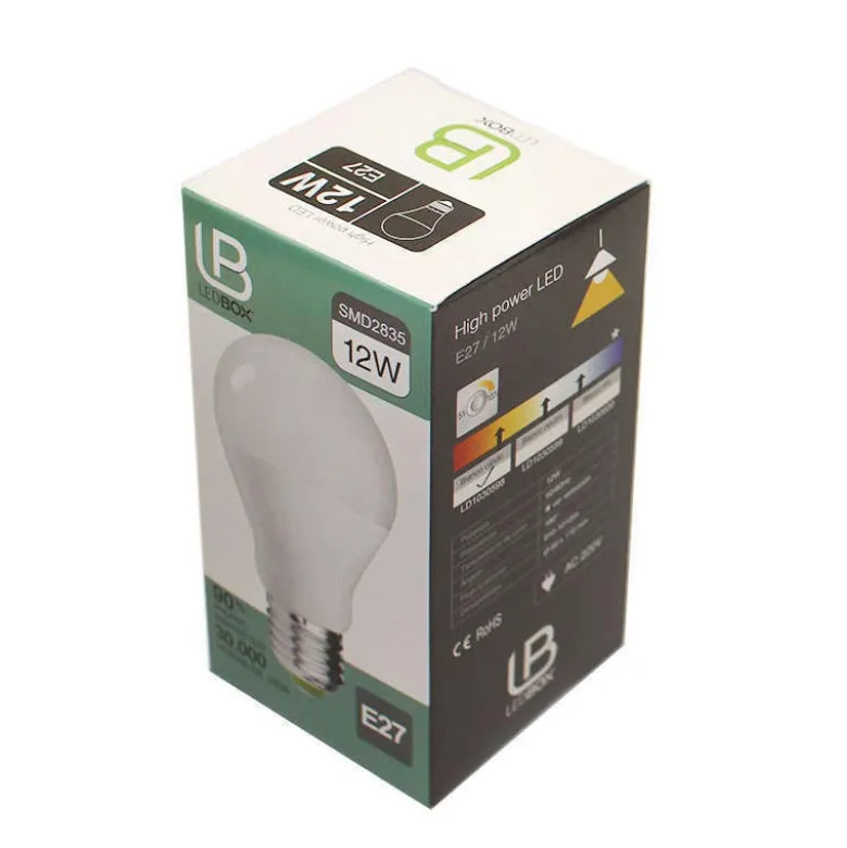Bombilla LED E27, 180º, 12W, Regulable