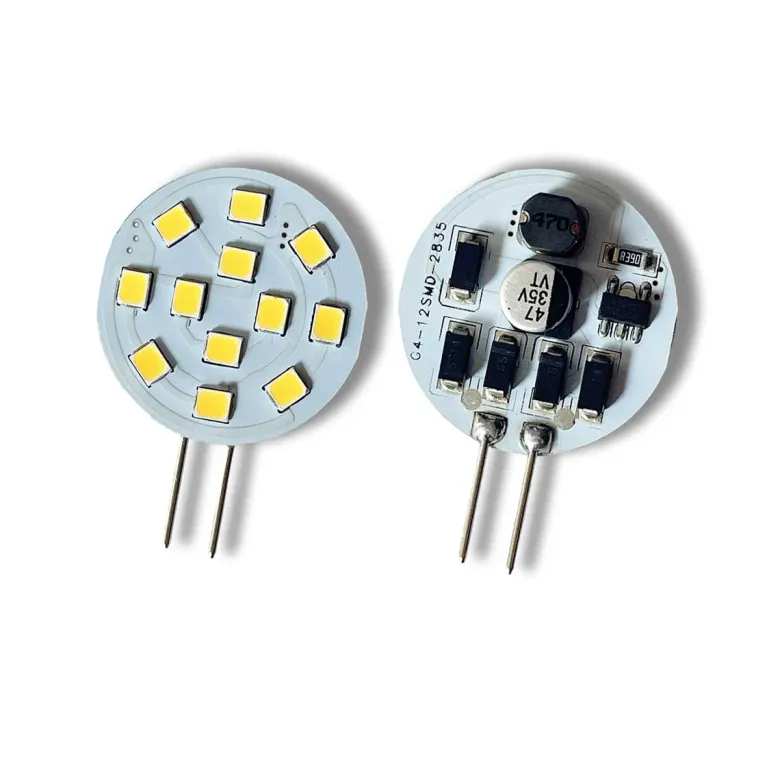 Bombilla LED G4 bi-pin circular plana 12V AC/DC - 2,2W