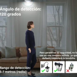 Bombilla LED GU10 con sensor de movimiento PIR, 6W