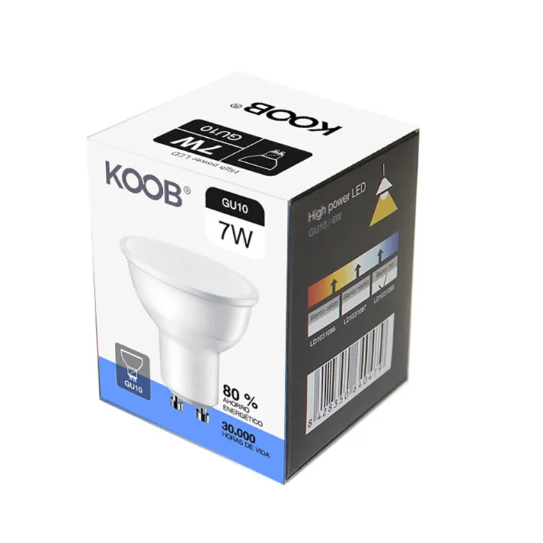 Bombilla LED GU10, 60º, 7W