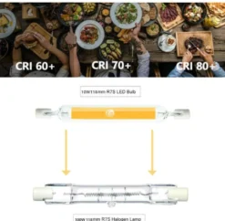 Bombilla LED R7S, 8W, COB, 360º, 118mm