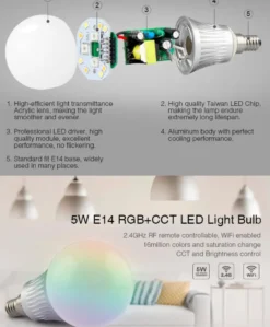 Bombilla LED WiFi E14 Bulb 5W RGB+CCT