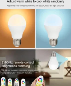 Bombilla mini E27 LED 4W, RGB+CCT (2.4G)