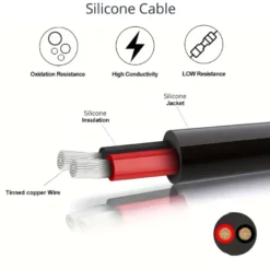 Cable anticalórico de silicona 2x0,50mm, 1m, blanco