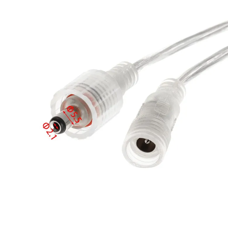 Cable conexión 2 Pinx0,5mm, 100cm, IP67, transparente