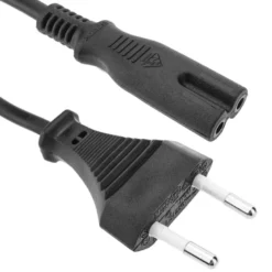 Cable de alimentación, 2 x 0,75mm, clavija EU-C7, 1m. negro