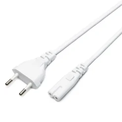Cable de alimentación, 2 x 0,75mm, clavija EU-C7, 1,5m. blanco