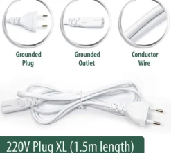 Cable de alimentación, 2 x 0,75mm, clavija EU-C7, 1,5m. blanco