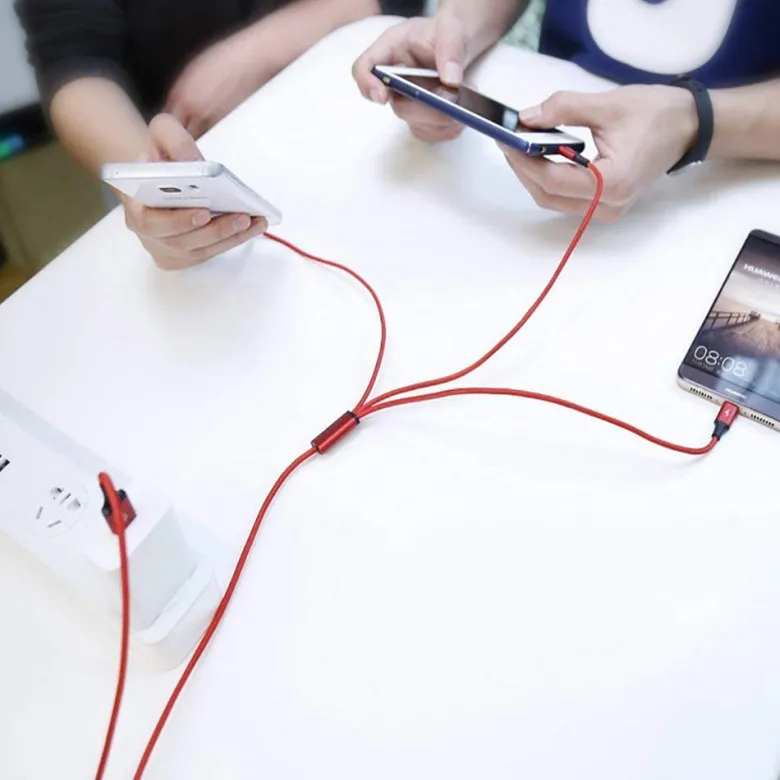 Cable de Carga USB 3 en 1 - Multi Cable USB Tipo C, Cable Micro USB y Cable Cargador iPhone iPad