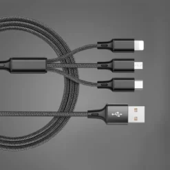 Cable de Carga USB 3 en 1 - Multi Cable USB Tipo C, Cable Micro USB y Cable Cargador iPhone iPad