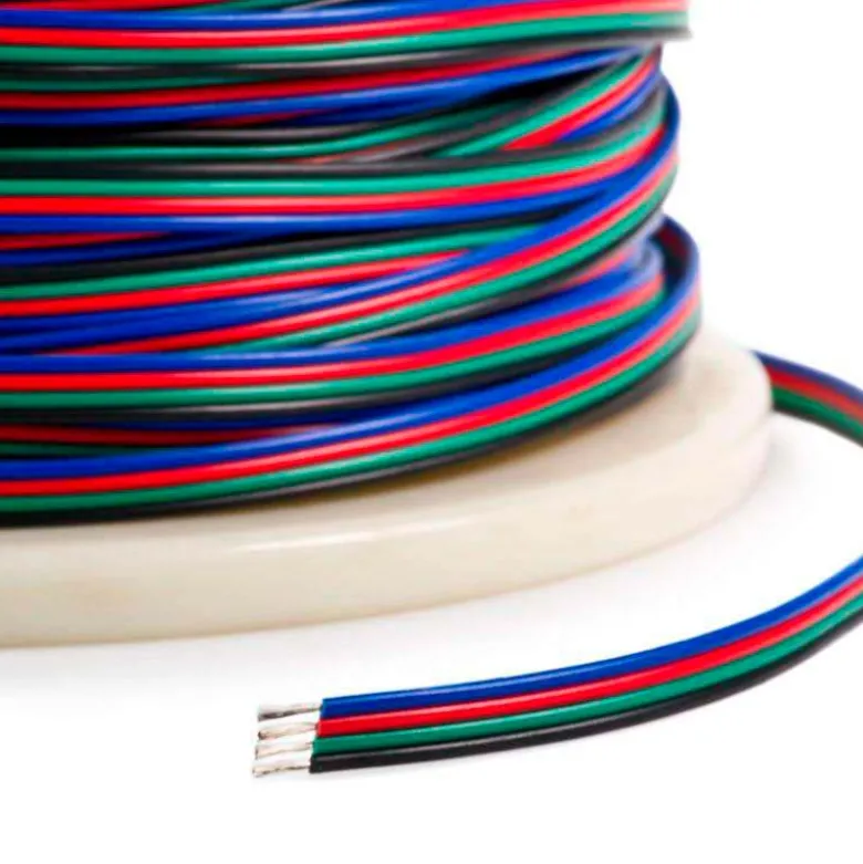 Cable de conexión a medida para tiras LED RGB 4x0,50mm, 1 metro