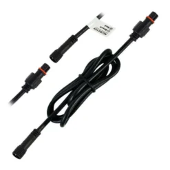 Cable extensión 2 Pinx0,5mm, 100cm, IP67, negro
