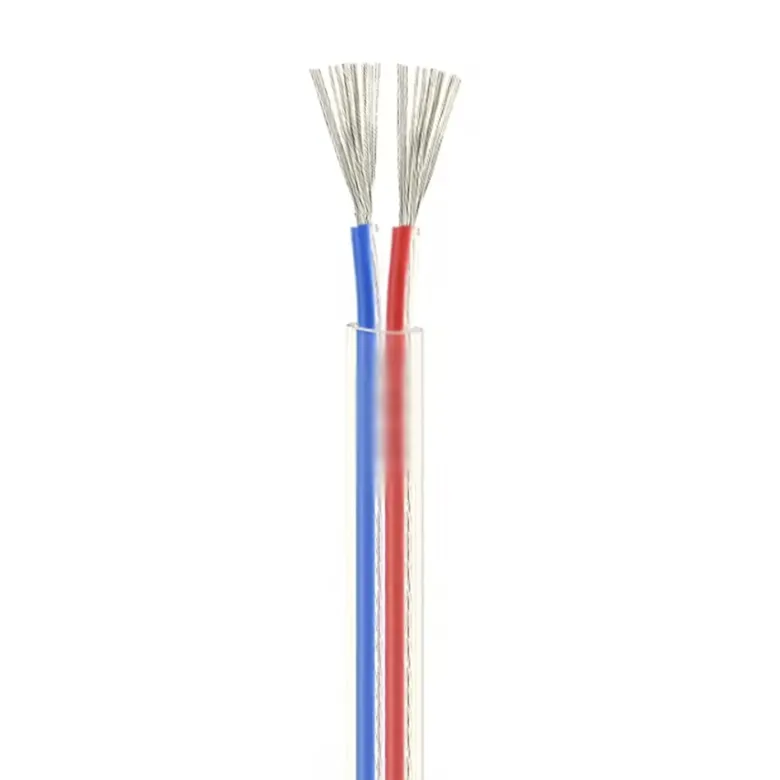 Cable redondo transparente 2x0,50mm Color Silver, 1m