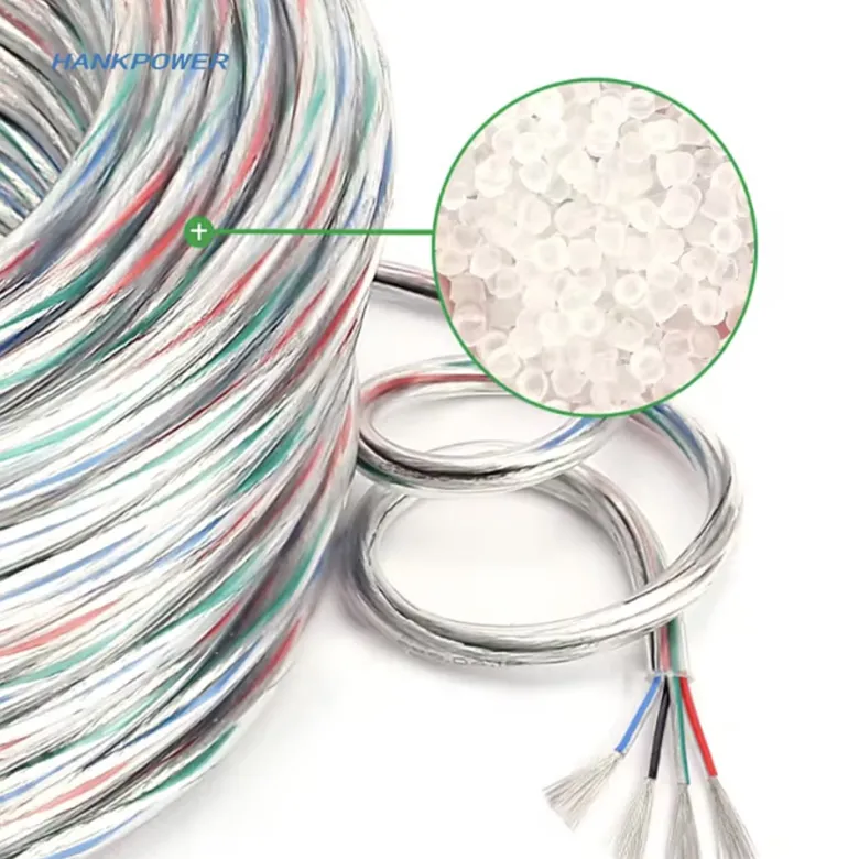 Cable redondo transparente 2x0,50mm Color Silver, 1m