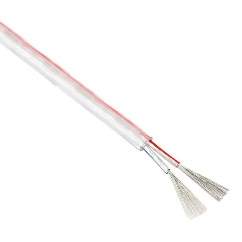 Cable redondo transparente 2x0,50mm Color Silver, 1m