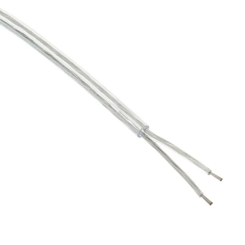 Cable redondo transparente 2x1mm Color Silver, 1m