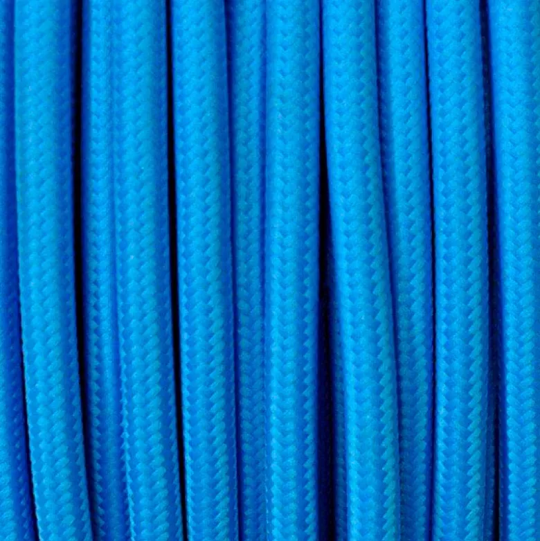 Cable textil redondo 2x0,75mm, 1m, azul