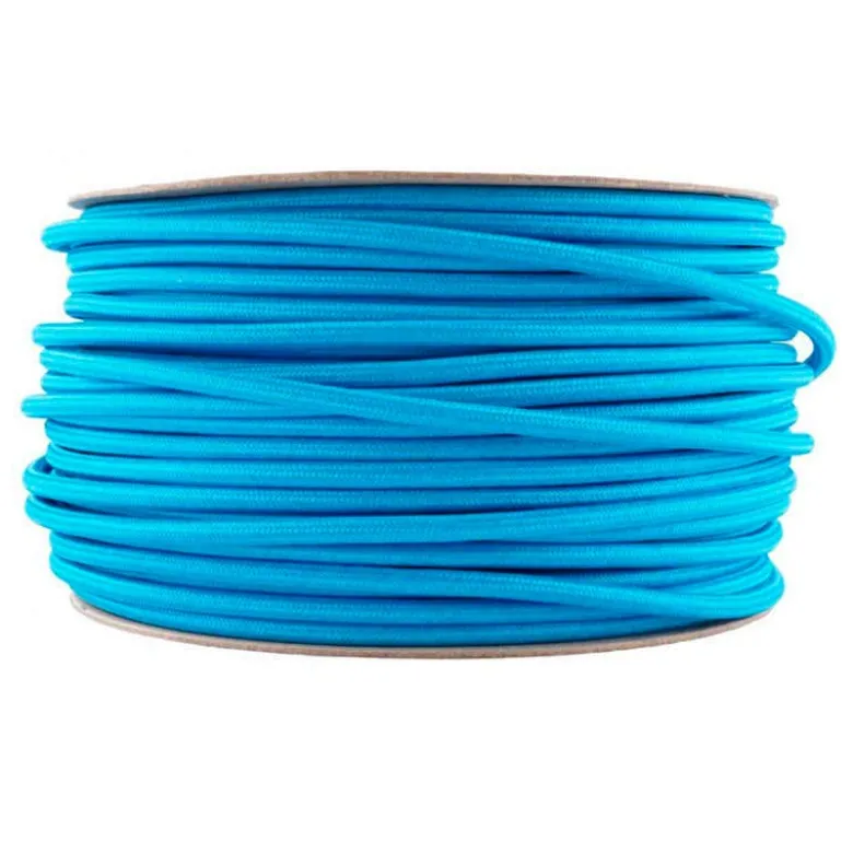Cable textil redondo 2x0,75mm, 1m, azul