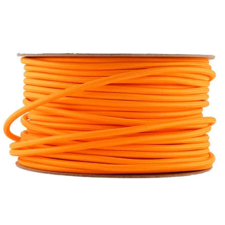 Cable textil redondo 2x0,75mm, 1m, naranja