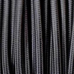 Cable textil redondo 2x0,75mm, 1m, negro