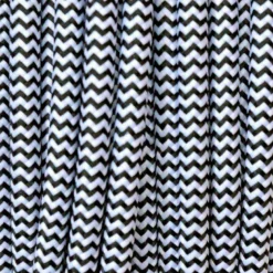 Cable textil redondo 2x0,75mm, 1m, negro-blanco