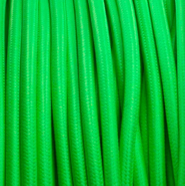 Cable textil redondo 2x0,75mm, 1m, verde